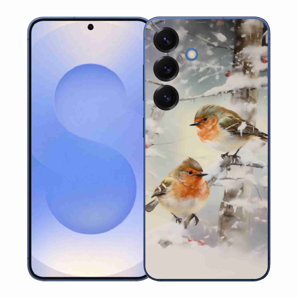 Gélový kryt mmCase na Samsung Galaxy S26+ - vtáčiky v zime