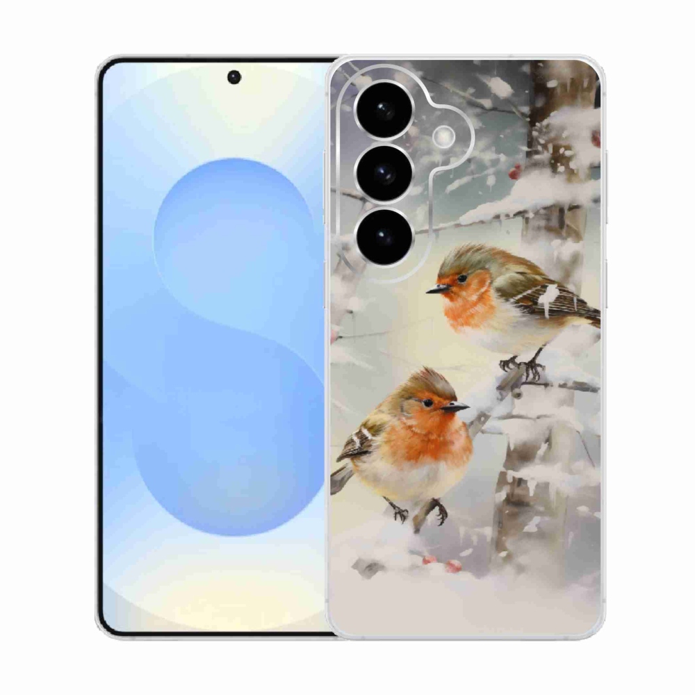 Gélový kryt mmCase na Samsung Galaxy S26 - vtáčiky v zime