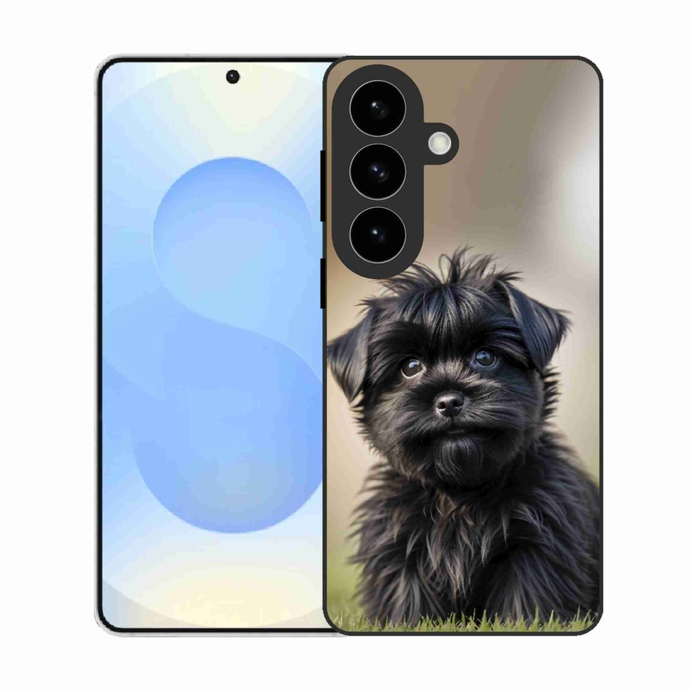 Gélový kryt mmCase na Samsung Galaxy S26 - roztomilý čierny psík