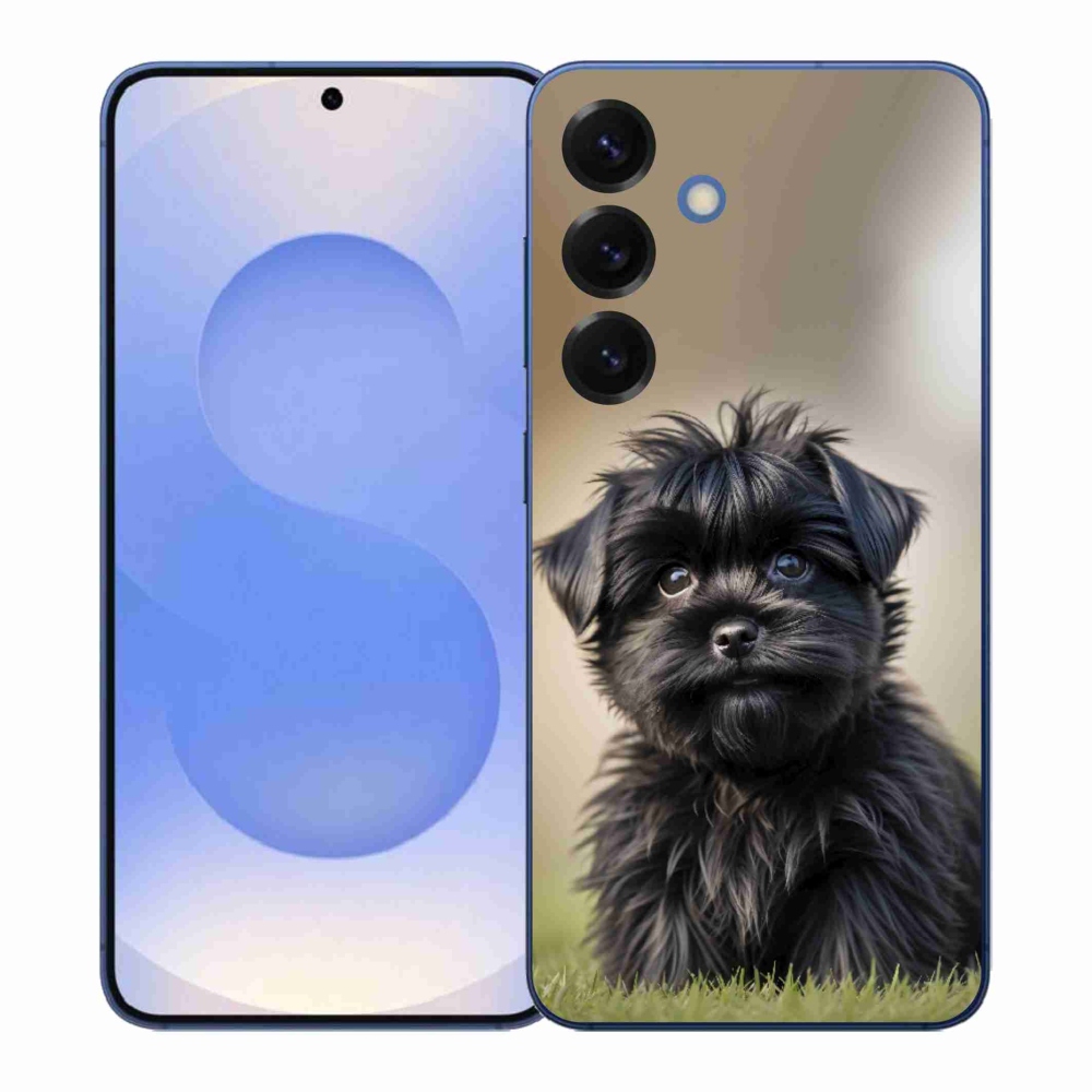 Gélový kryt mmCase na Samsung Galaxy S26+ - roztomilý čierny psík