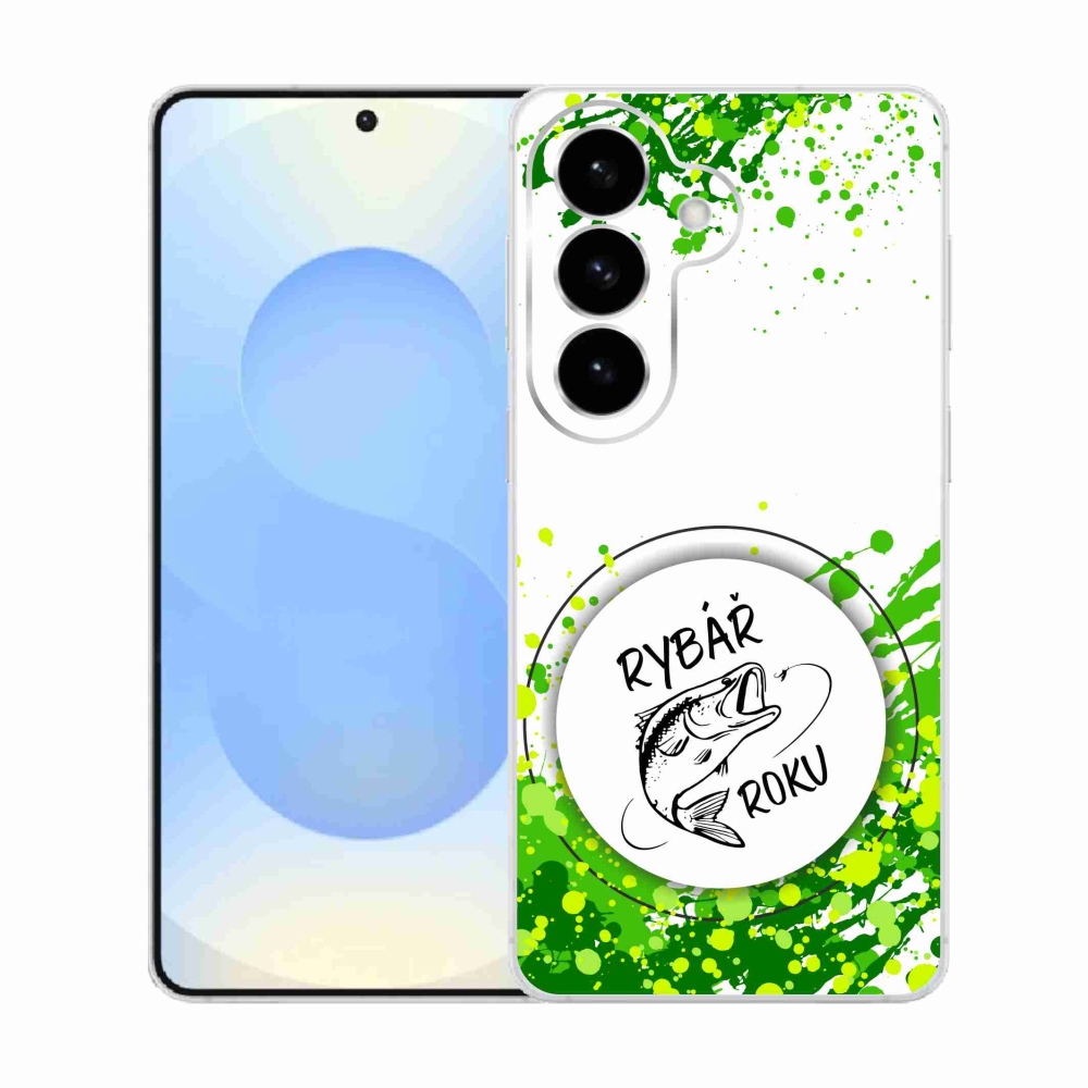 Gélový kryt mmCase na Samsung Galaxy S26 - rybár roka biele pozadie