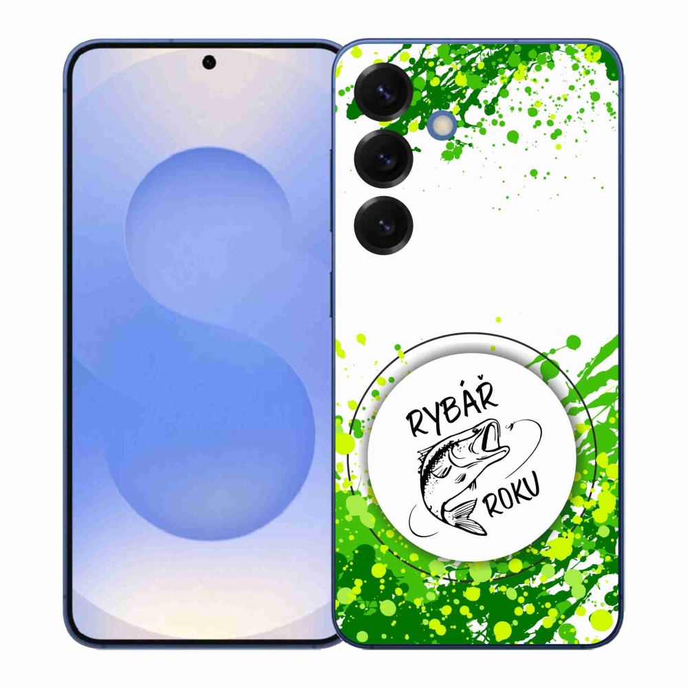 Gélový kryt mmCase na Samsung Galaxy S26+ - rybár roka biele pozadie