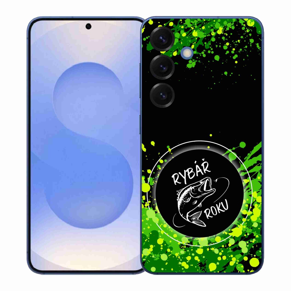 Gélový kryt mmCase na Samsung Galaxy S26+ - rybár roku čierne pozadie