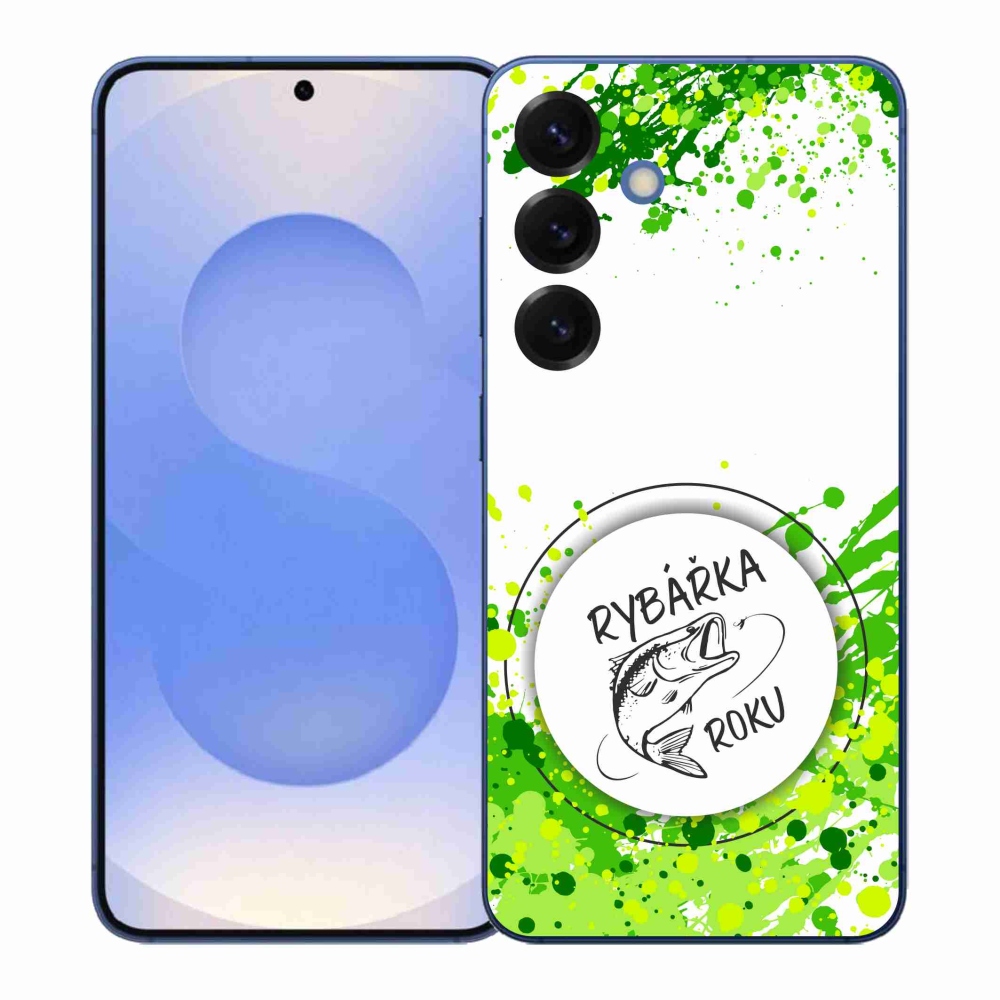 Gélový kryt mmCase na Samsung Galaxy S26+ - rybárka roku biele pozadie