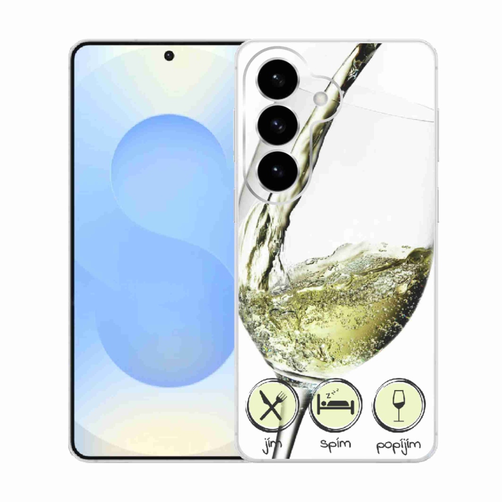 Gélový kryt mmCase na Samsung Galaxy S26 - pohár vína bielej