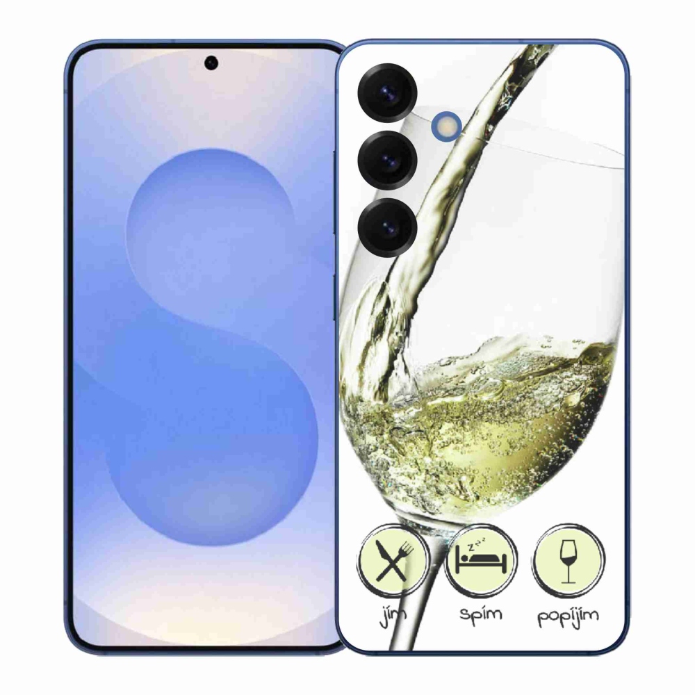 Gélový kryt mmCase na Samsung Galaxy S26+ - pohár vína bielej