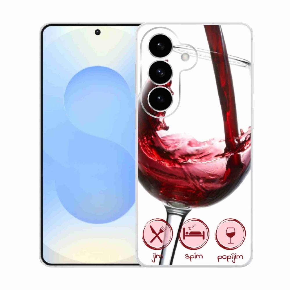 Gélový kryt mmCase na Samsung Galaxy S26 - pohár vína červené