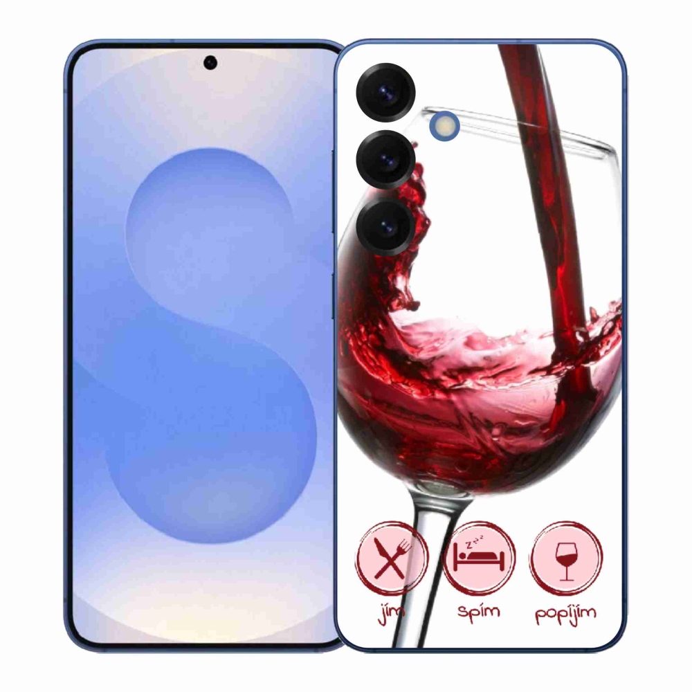 Gélový kryt mmCase na Samsung Galaxy S26+ - pohár vína červené