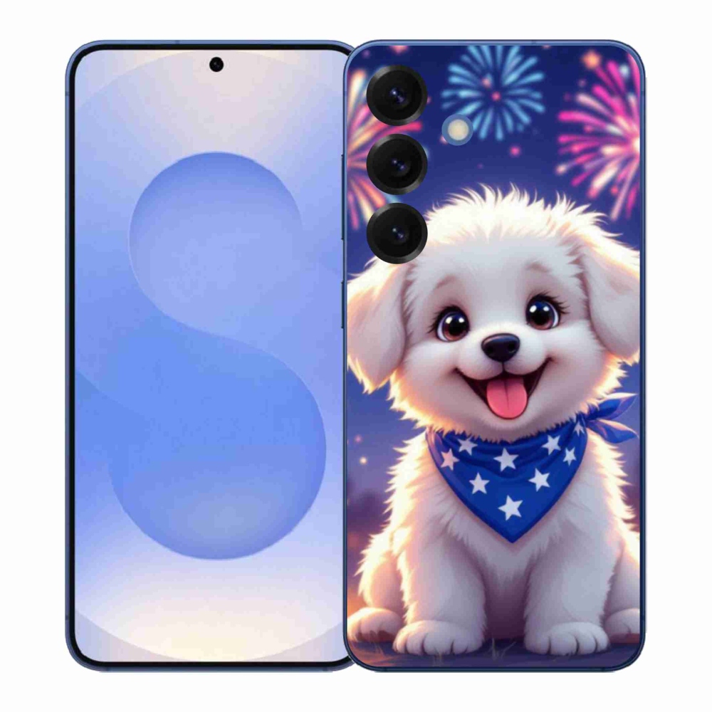 Gélový kryt mmCase na Samsung Galaxy S26+ - slávnostné šteňa