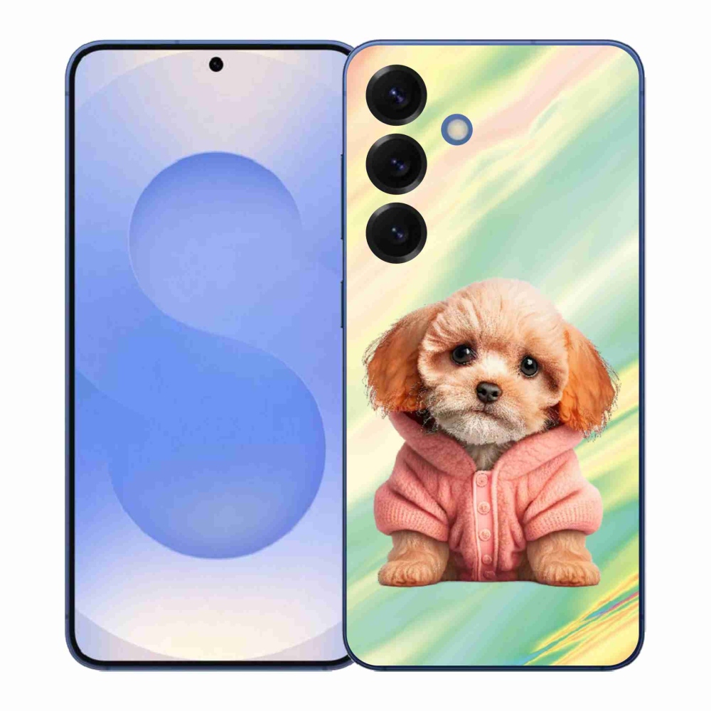 Gélový kryt mmCase na Samsung Galaxy S26+ - šteňa vo svetri