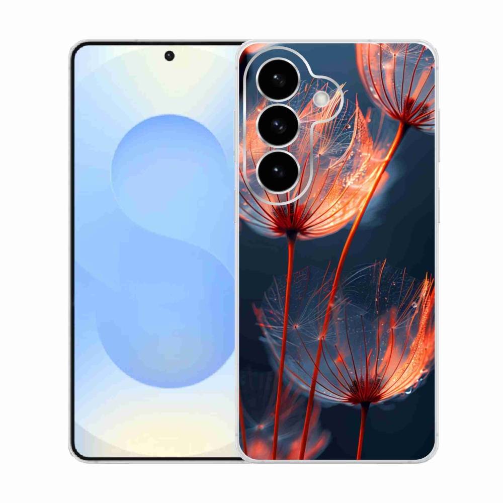 Gélový kryt mmCase na Samsung Galaxy S26 - svetielkujúce páperie