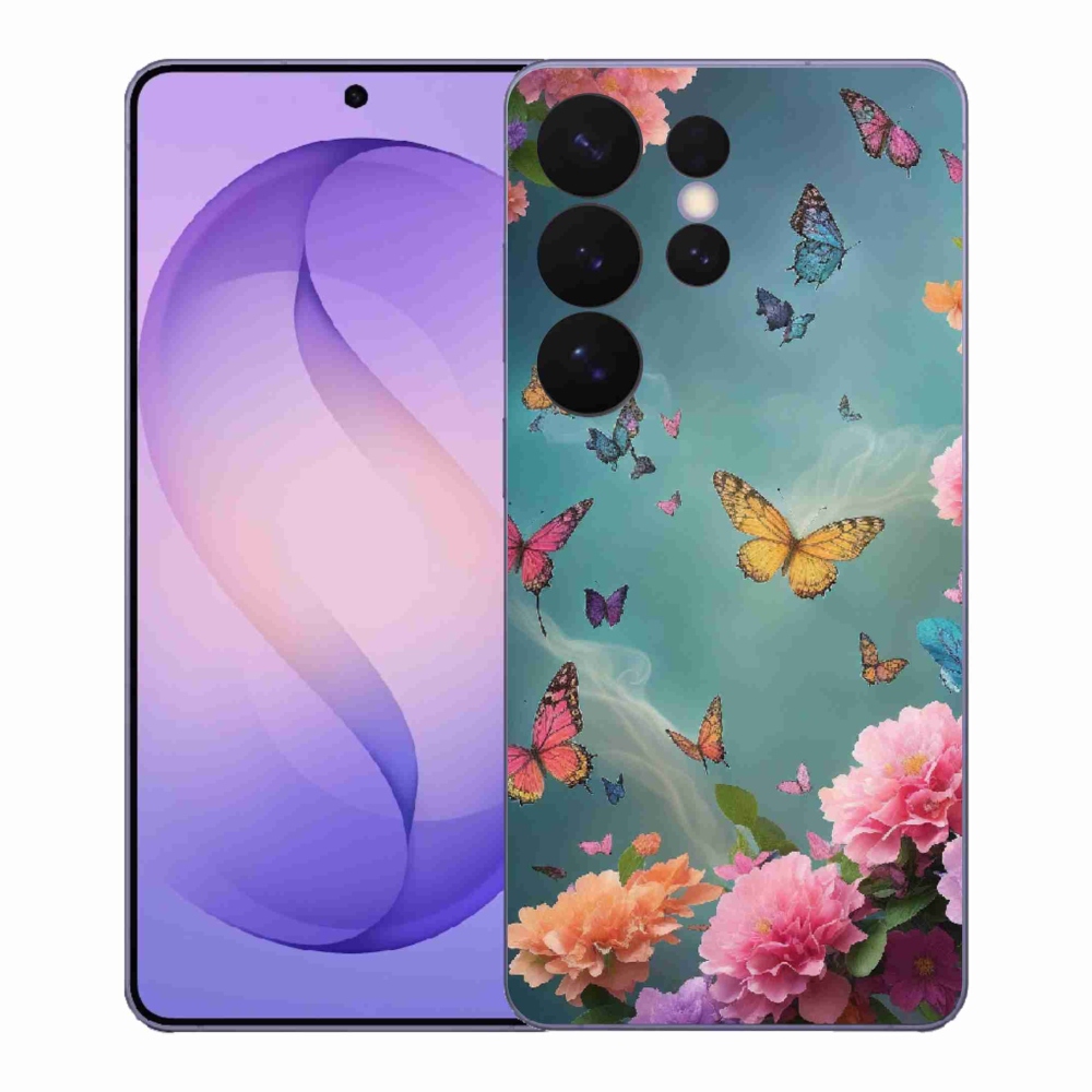 Gélový kryt mmCase na Samsung Galaxy S26 Ultra - farebné kvety a motýle