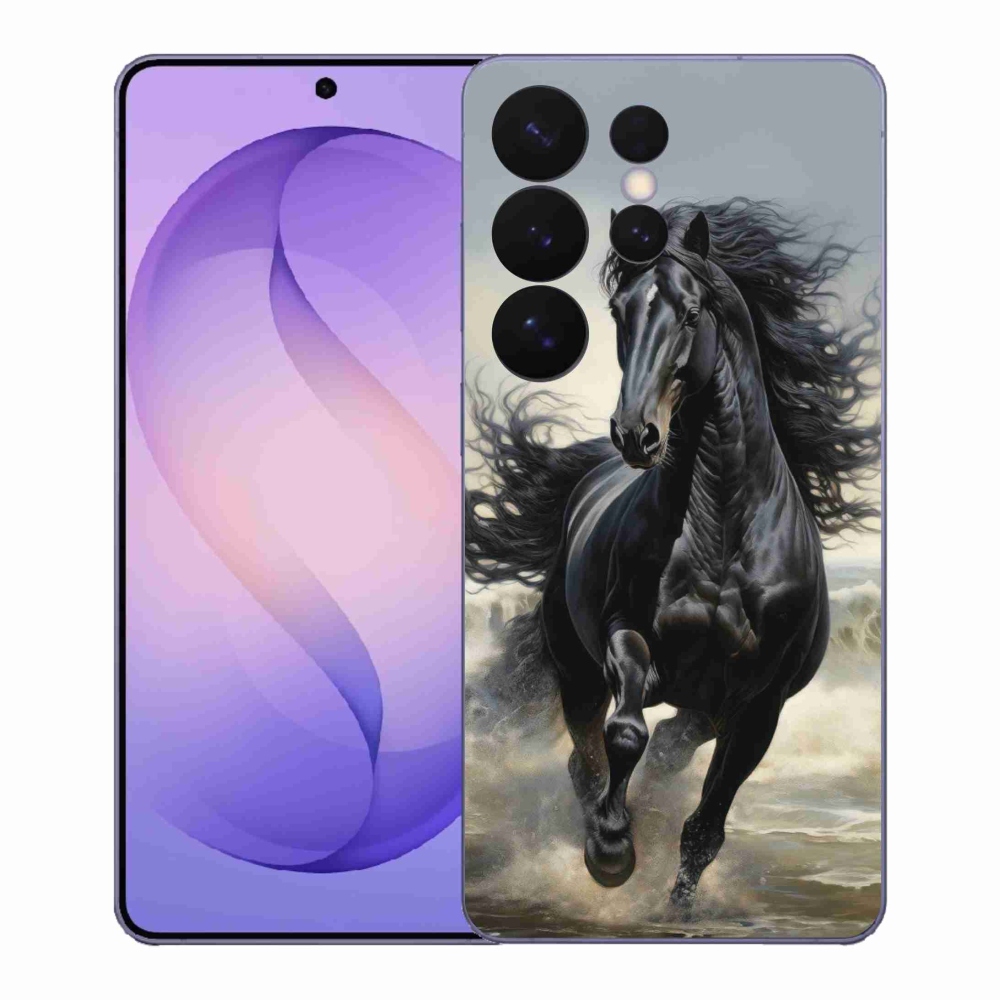 Gélový kryt mmCase na Samsung Galaxy S26 Ultra - bežiaci čierny kôň