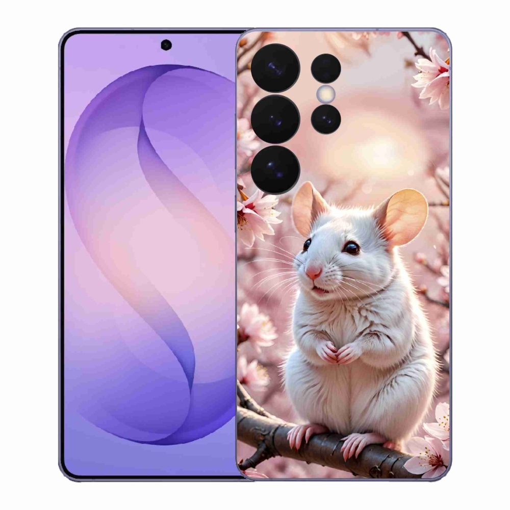 Gélový kryt mmCase na Samsung Galaxy S26 Ultra - biela myš na vetve
