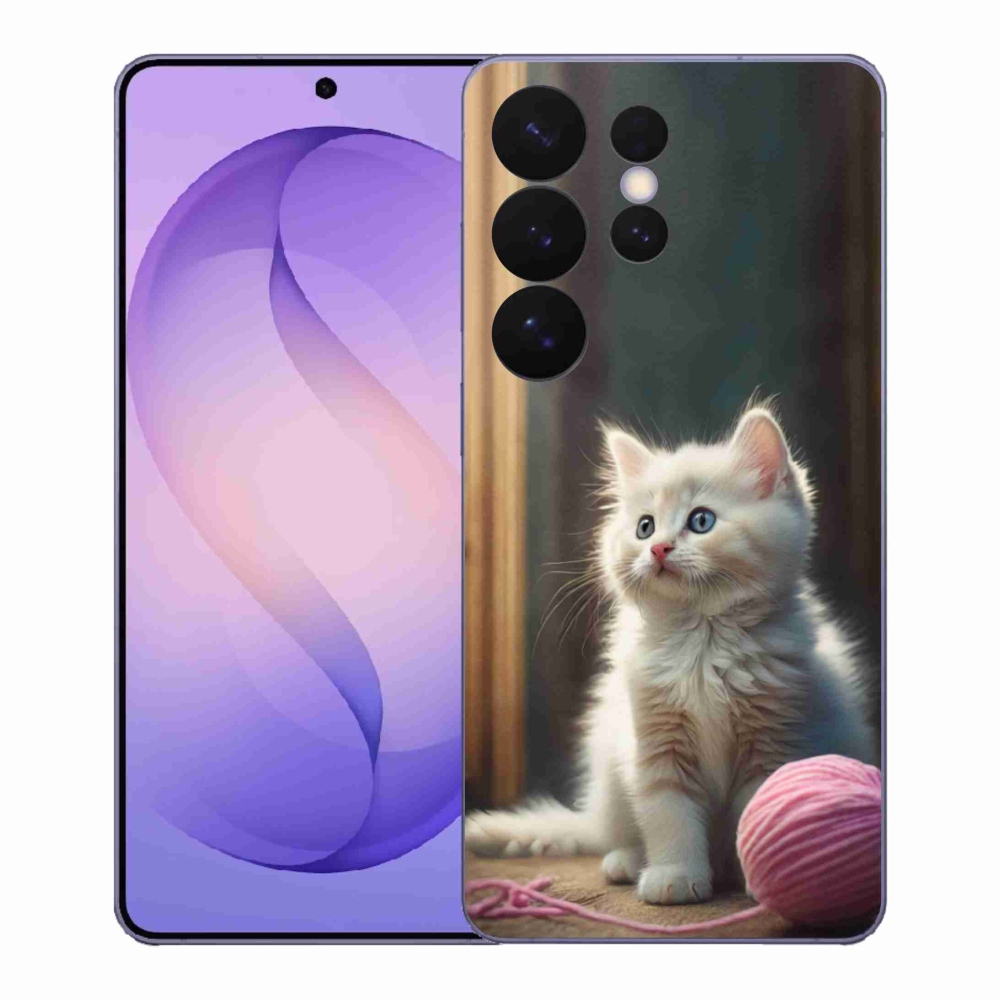 Gélový kryt mmCase na Samsung Galaxy S26 Ultra - biele mačiatko 2