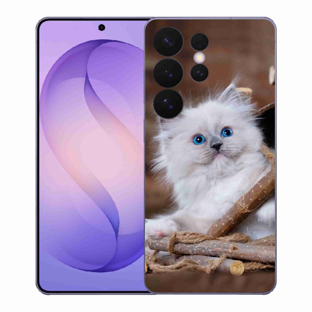 Gélový kryt mmCase na Samsung Galaxy S26 Ultra - biele mačiatko