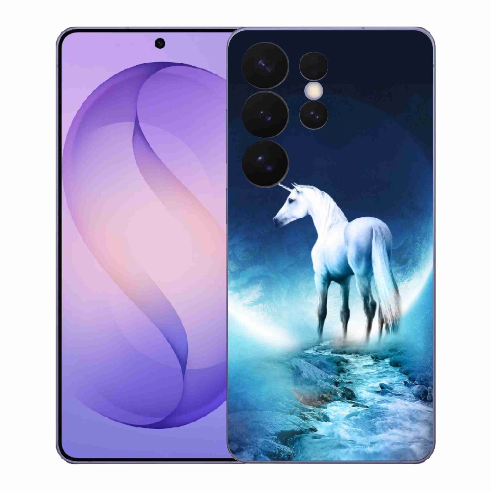 Gélový kryt mmCase na Samsung Galaxy S26 Ultra - biely jednorožec