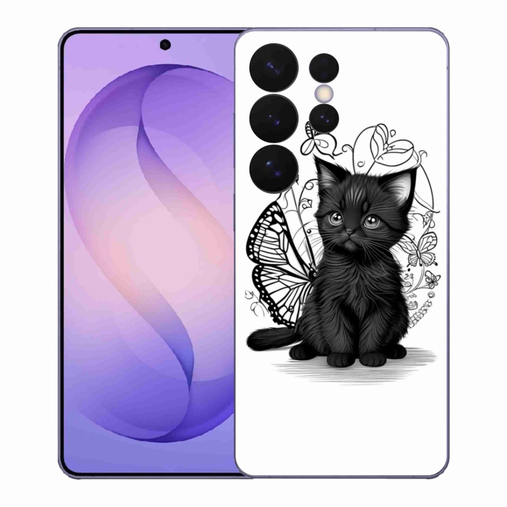 Gélový kryt mmCase na Samsung Galaxy S26 Ultra - čierne mačiatko