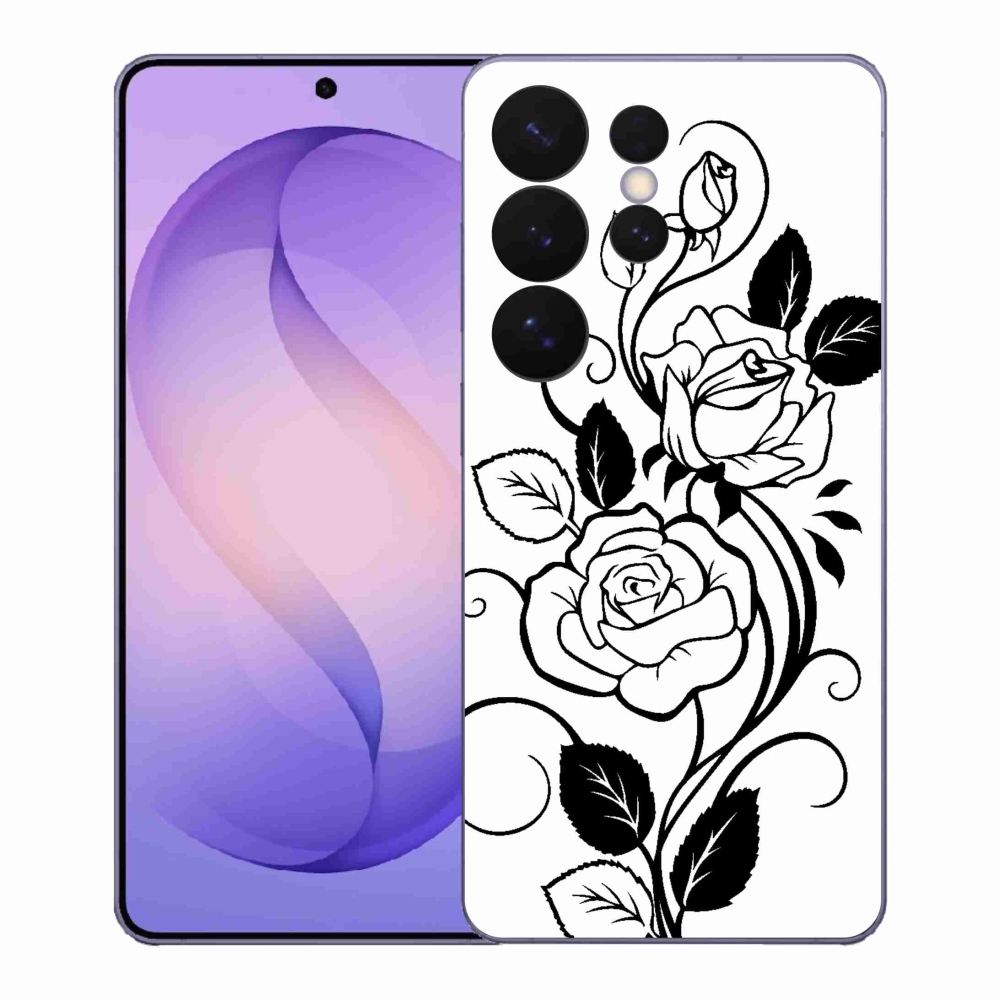 Gélový kryt mmCase na Samsung Galaxy S26 Ultra - čiernobiela ruža