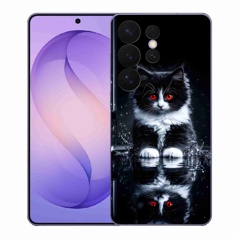 Gélový kryt mmCase na Samsung Galaxy S26 Ultra - čiernobiele mačiatko