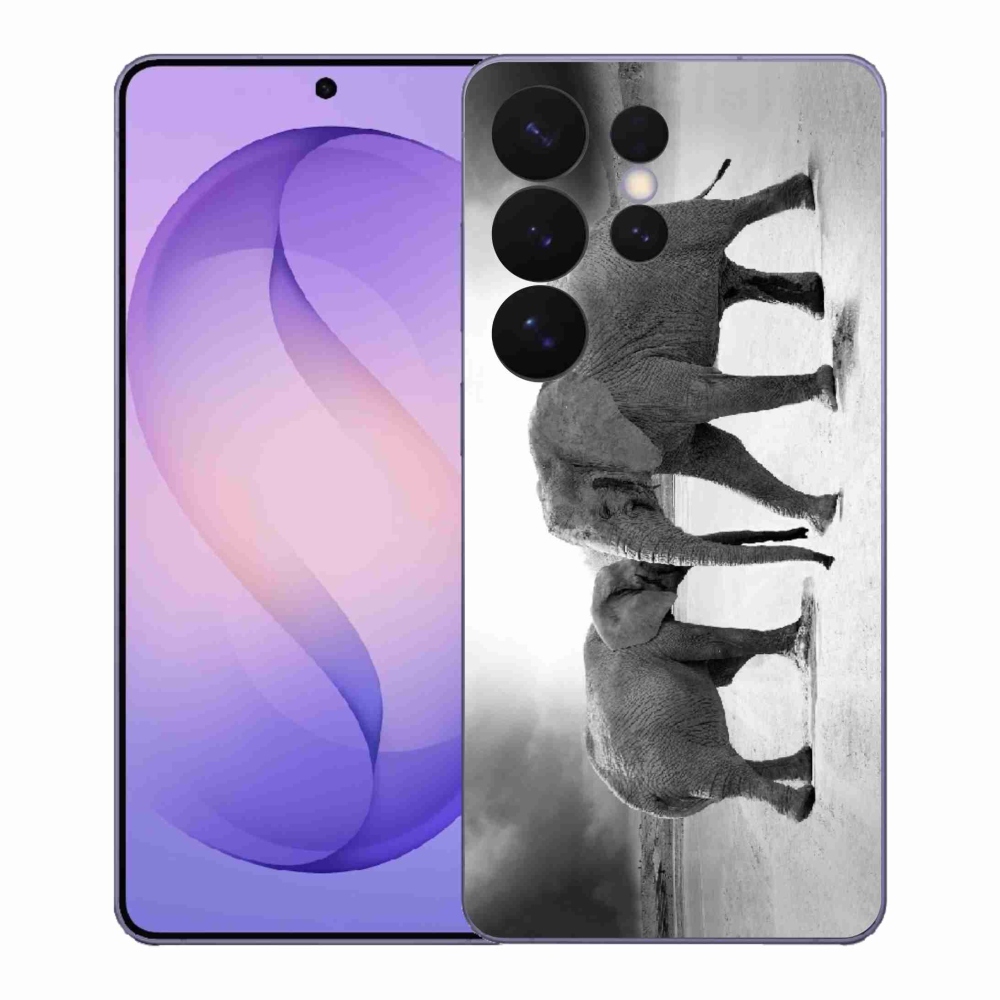 Gélový kryt mmCase na Samsung Galaxy S26 Ultra - čiernobieli slony