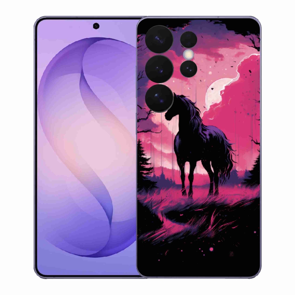 Gélový kryt mmCase na Samsung Galaxy S26 Ultra - čierny kreslený kôň 1
