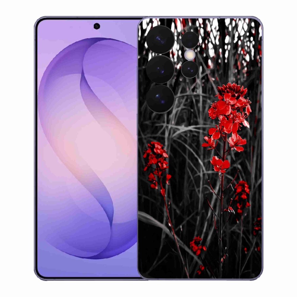 Gélový kryt mmCase na Samsung Galaxy S26 Ultra - červená rastlina