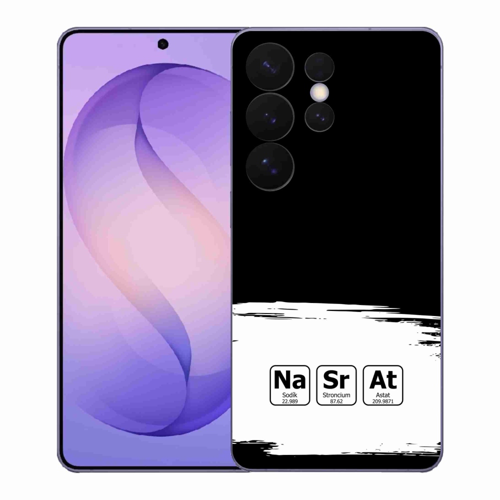 Gélový kryt mmCase na Samsung Galaxy S26 Ultra - chemické prvky bieločierne pozadie