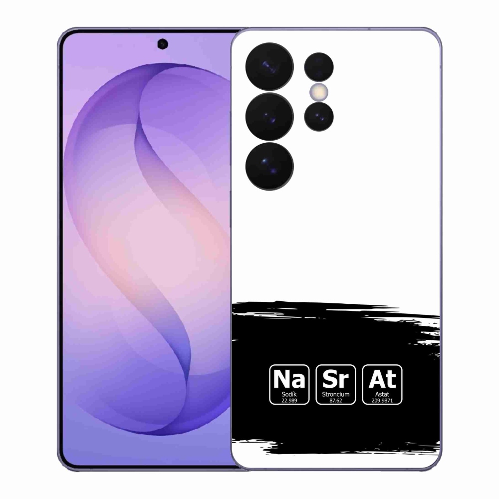 Gélový kryt mmCase na Samsung Galaxy S26 Ultra - chemické prvky čiernobiele pozadie