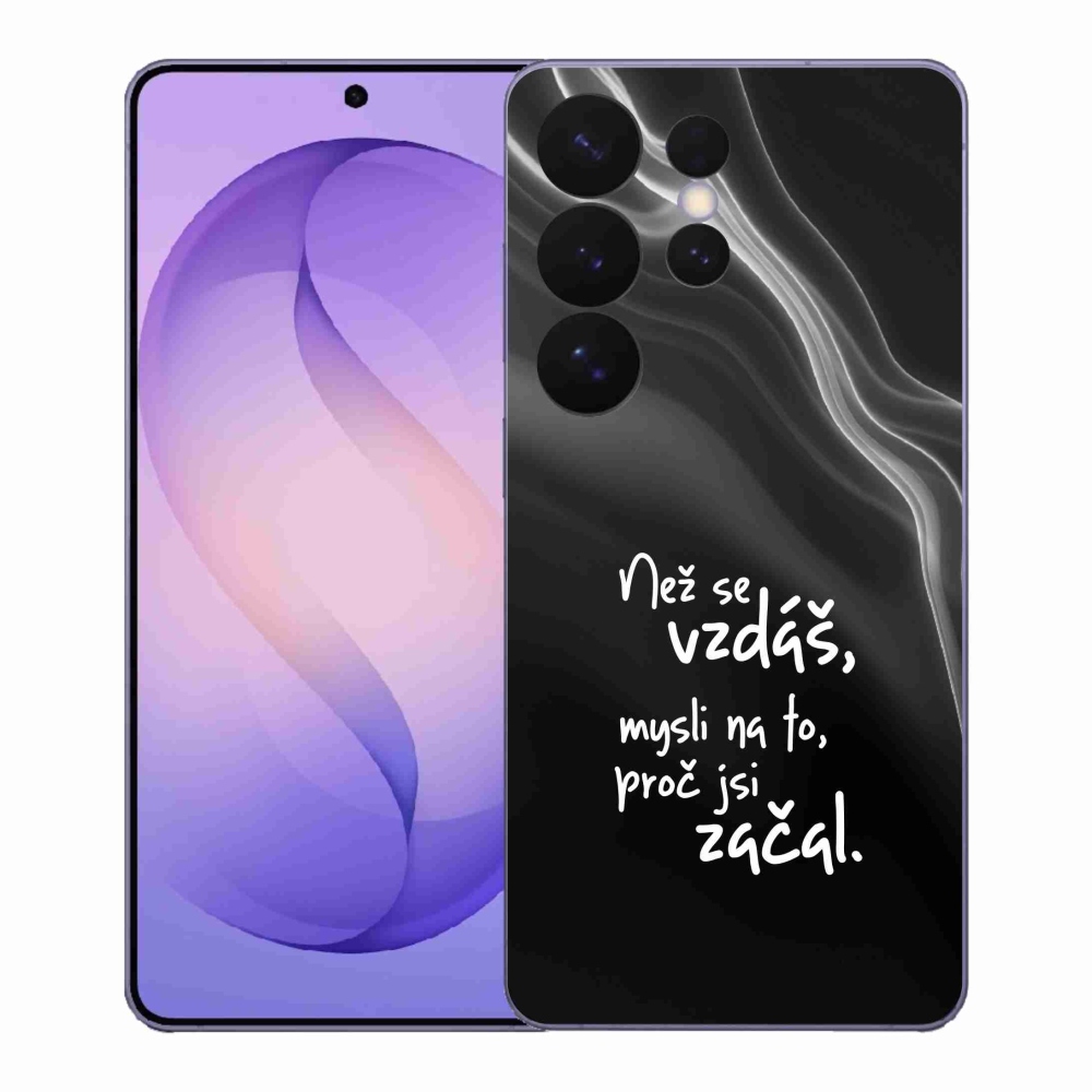 Gélový kryt mmCase na Samsung Galaxy S26 Ultra - citát 2 čierne pozadie