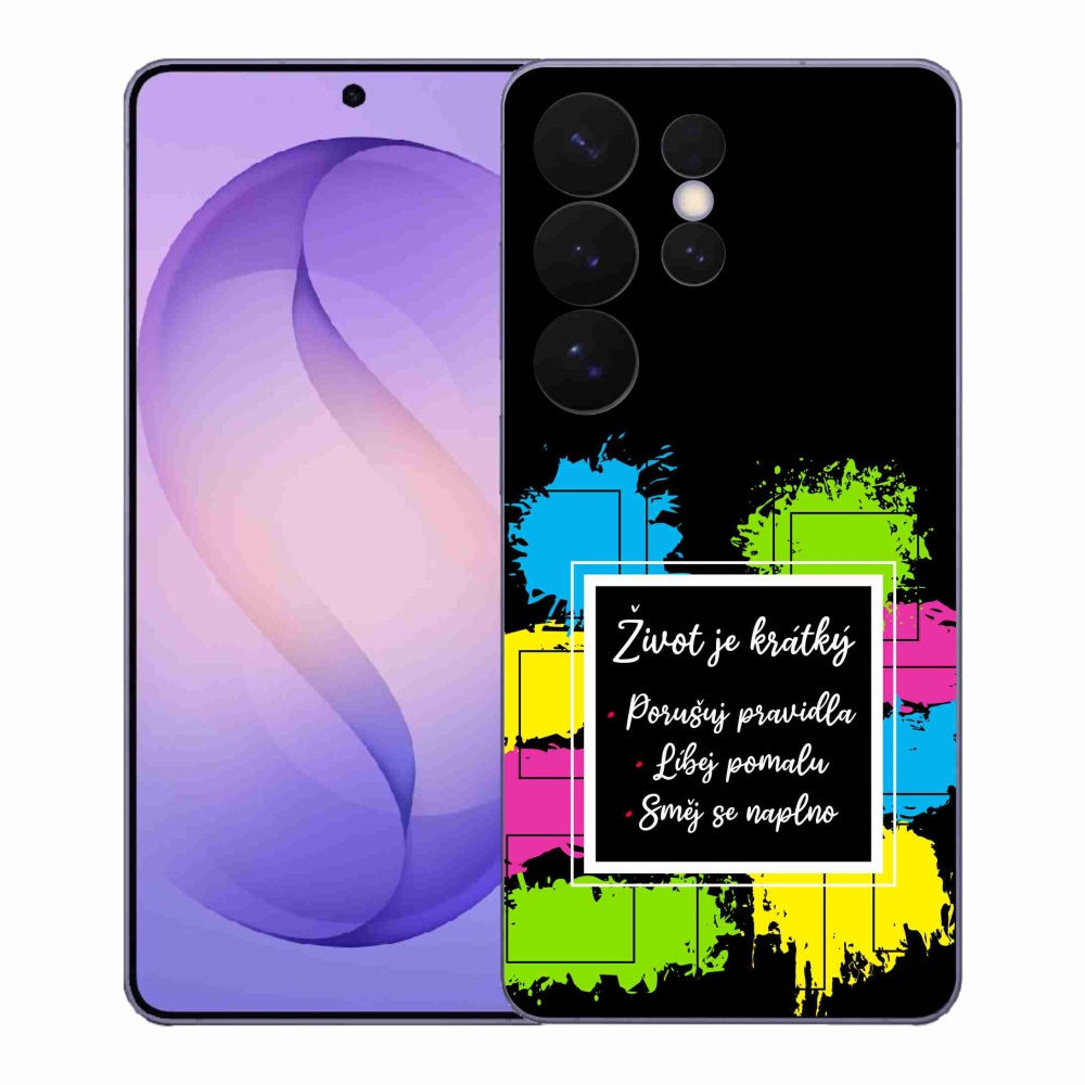 Gélový kryt mmCase na Samsung Galaxy S26 Ultra - citát 5 čierne pozadie