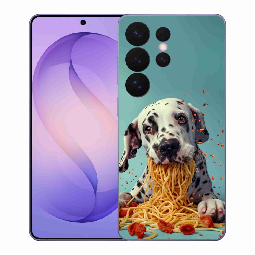 Gélový kryt mmCase na Samsung Galaxy S26 Ultra - dalmatín a špagety