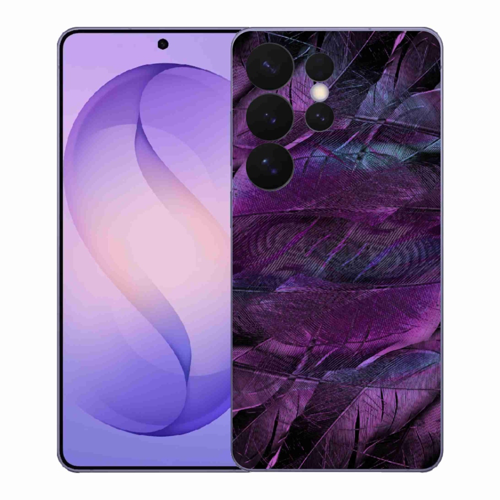 Gélový kryt mmCase na Samsung Galaxy S26 Ultra - fialové pierka