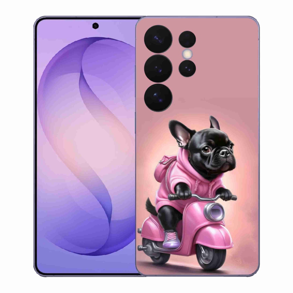 Gélový kryt mmCase na Samsung Galaxy S26 Ultra - francúzsky buldoček na skútri