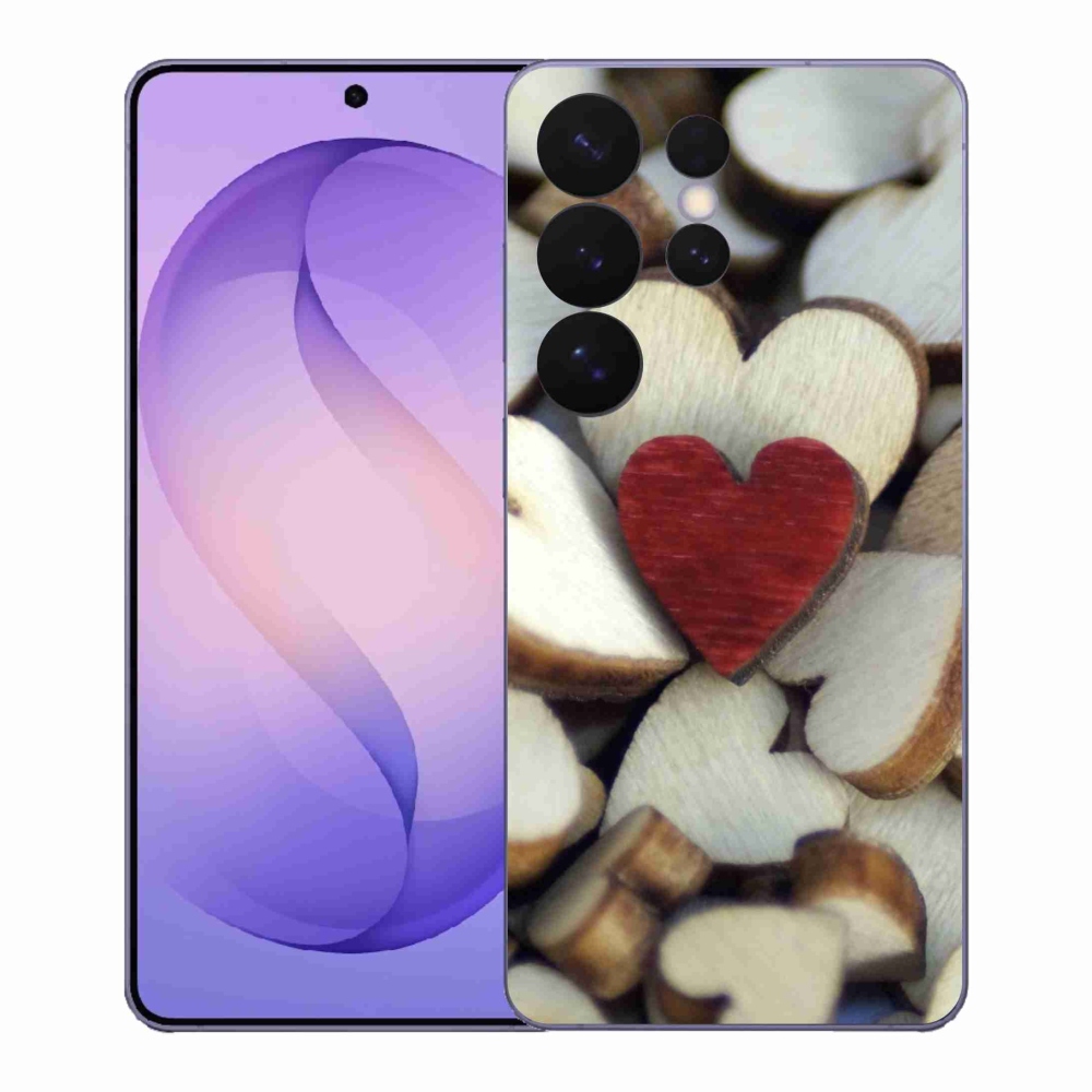 Gélový kryt mmCase na Samsung Galaxy S26 Ultra - gravírované červené srdce