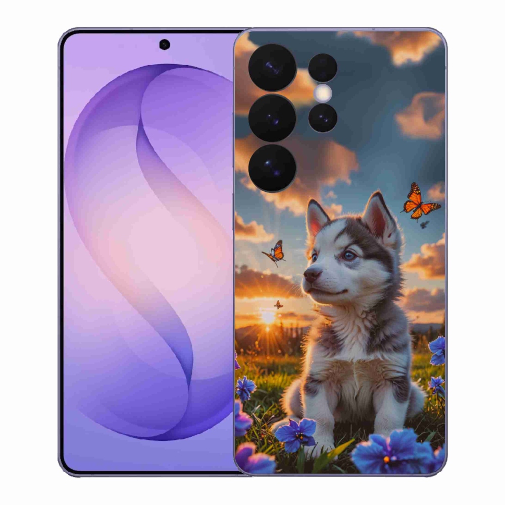 Gélový kryt mmCase na Samsung Galaxy S26 Ultra - husky pri západe slnka