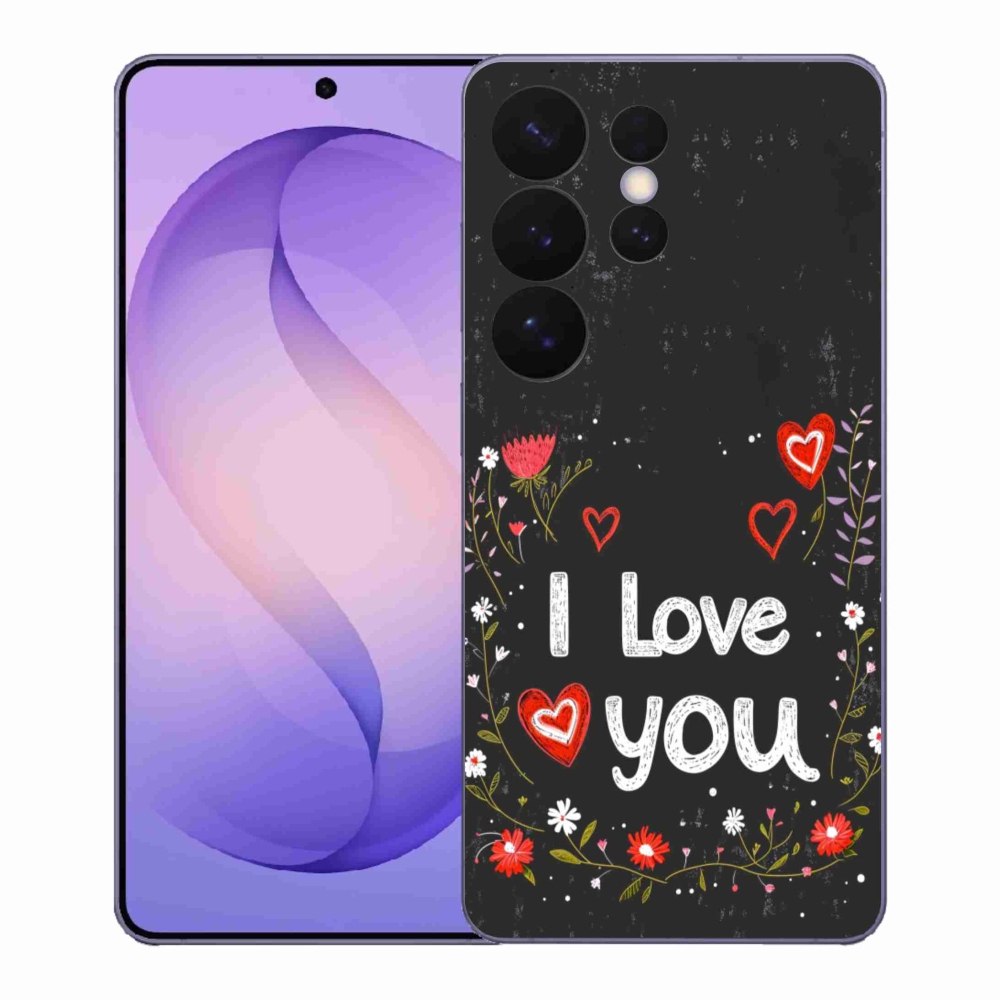 Gélový kryt mmCase na Samsung Galaxy S26 Ultra - I love you čierne pozadie