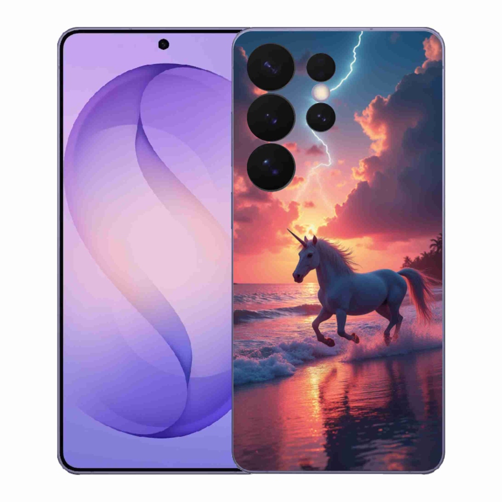 Gélový kryt mmCase na Samsung Galaxy S26 Ultra - jednorožec na pláži