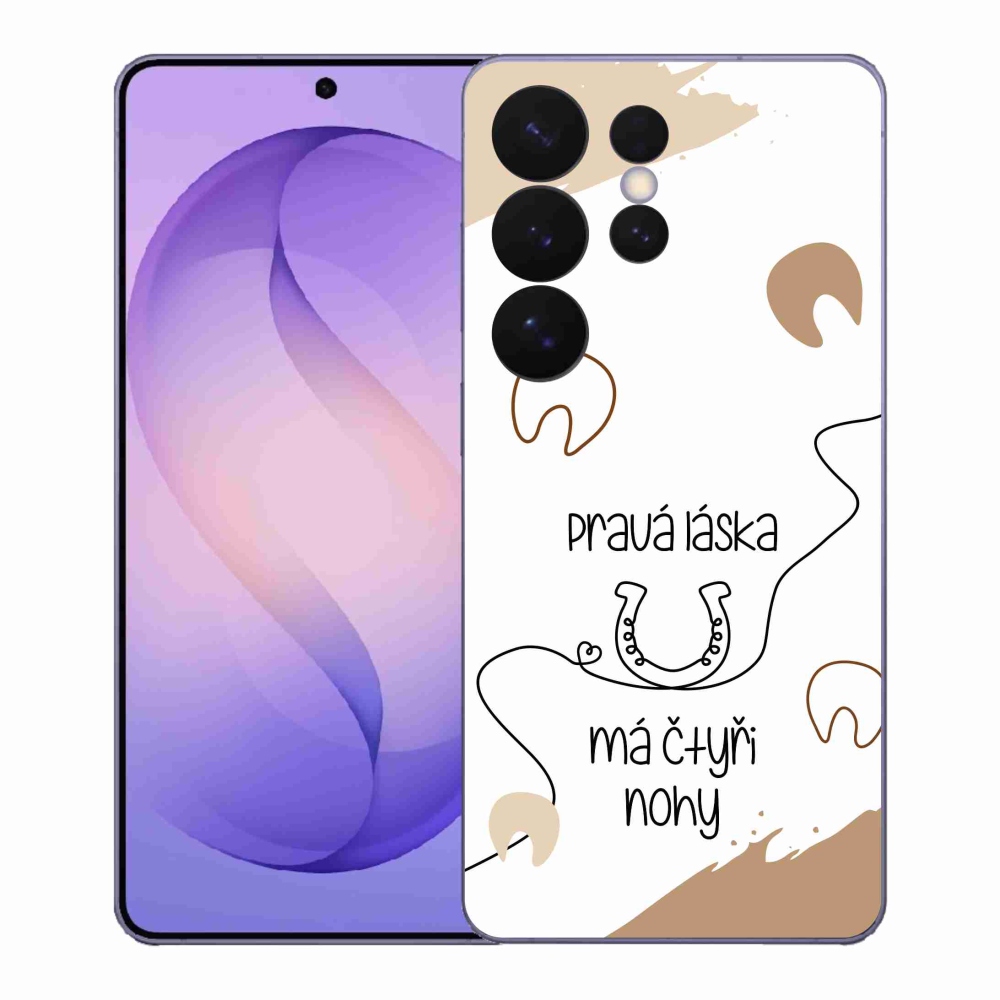 Gélový kryt mmCase na Samsung Galaxy S26 Ultra - konský motív biele pozadie