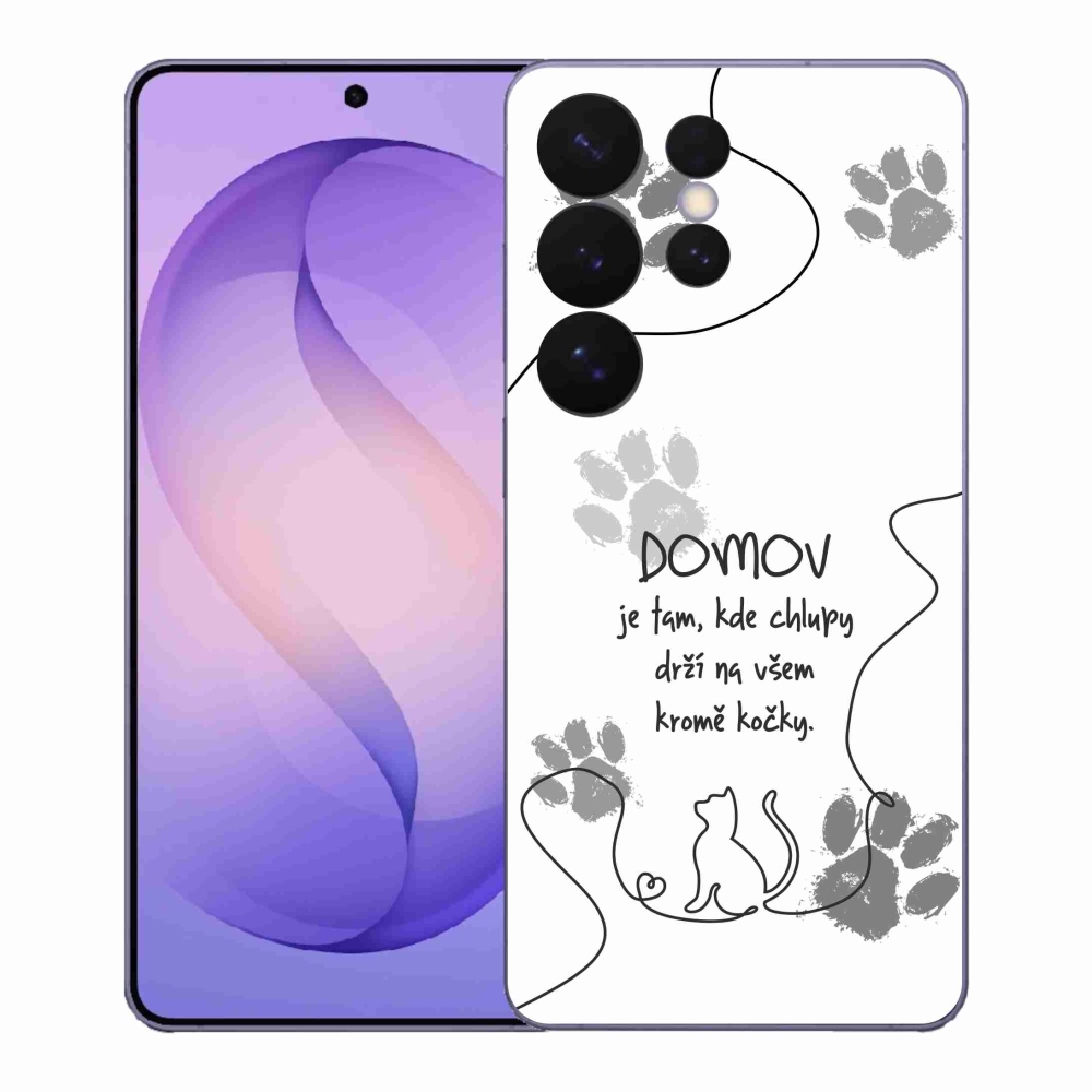 Gélový kryt mmCase na Samsung Galaxy S26 Ultra - mačacie motív biele pozadie