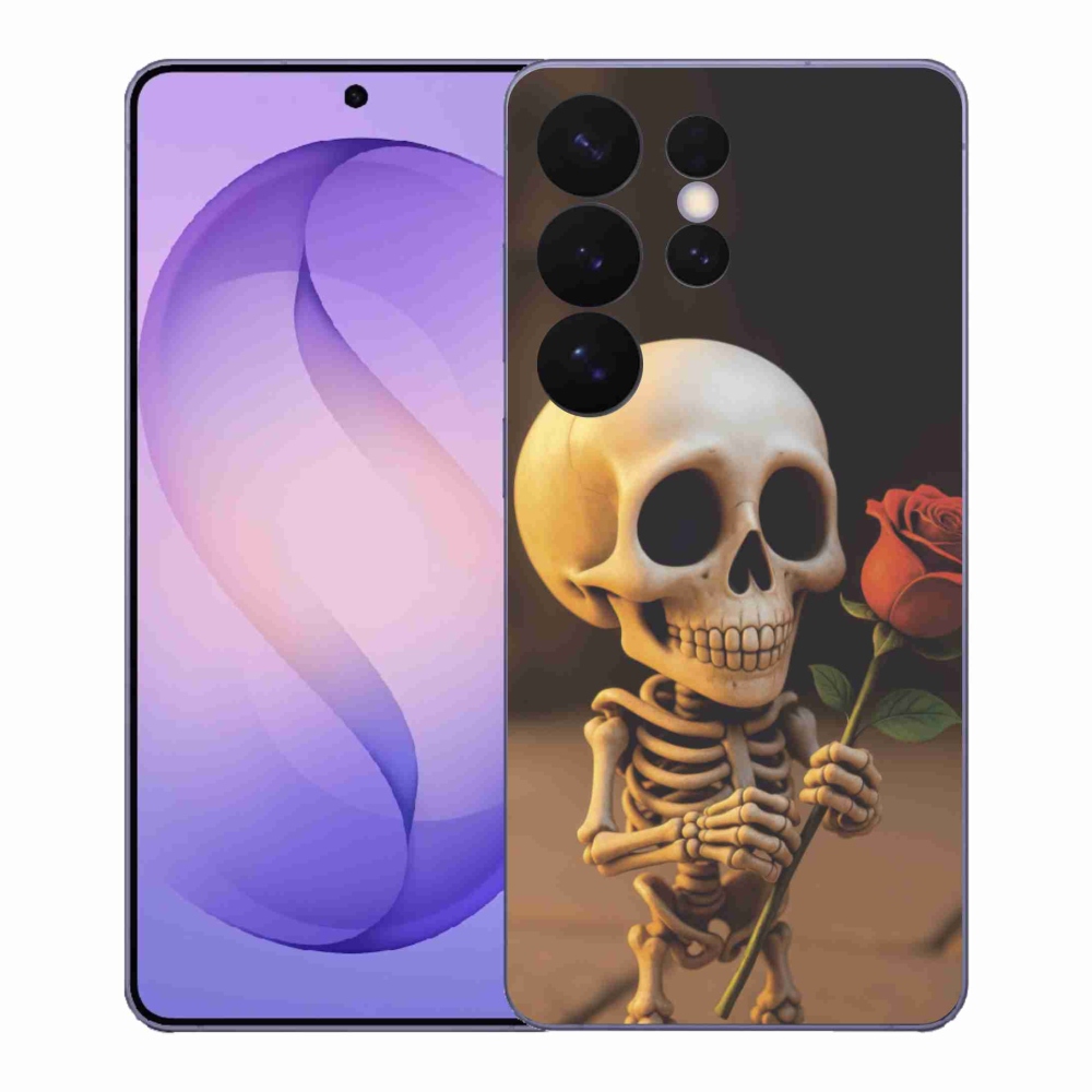 Gélový kryt mmCase na Samsung Galaxy S26 Ultra - kostlivec s ružou