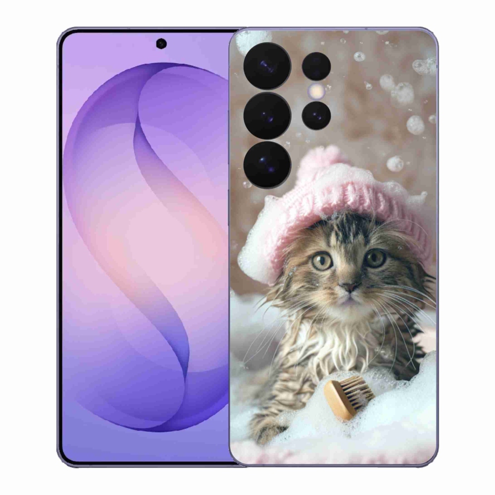 Gélový kryt mmCase na Samsung Galaxy S26 Ultra - mačiatko a kúpeľ