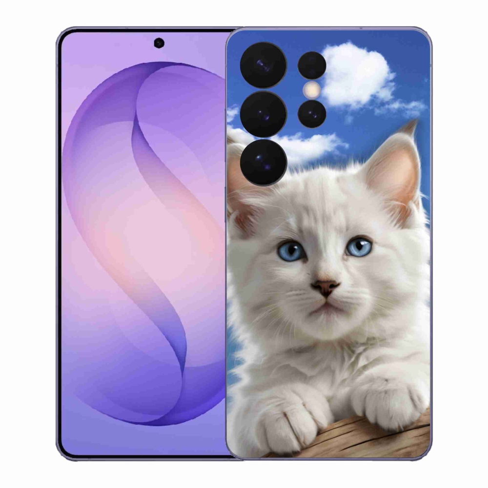 Gélový kryt mmCase na Samsung Galaxy S26 Ultra - mačiatko a oblaky