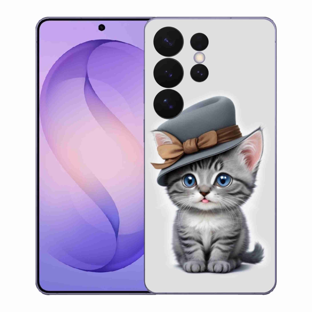 Gélový kryt mmCase na Samsung Galaxy S26 Ultra - mačiatko s klobúkom