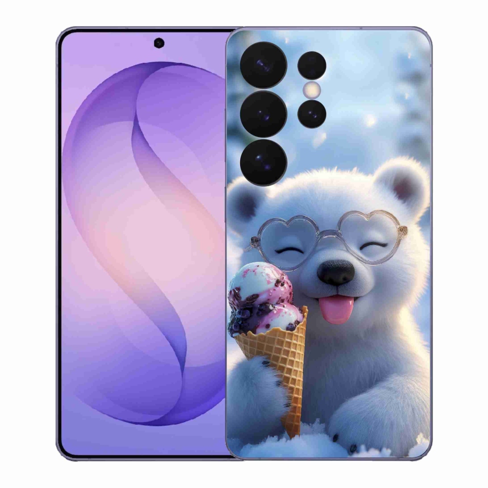 Gélový kryt mmCase na Samsung Galaxy S26 Ultra - medvedík so zmrzlinou