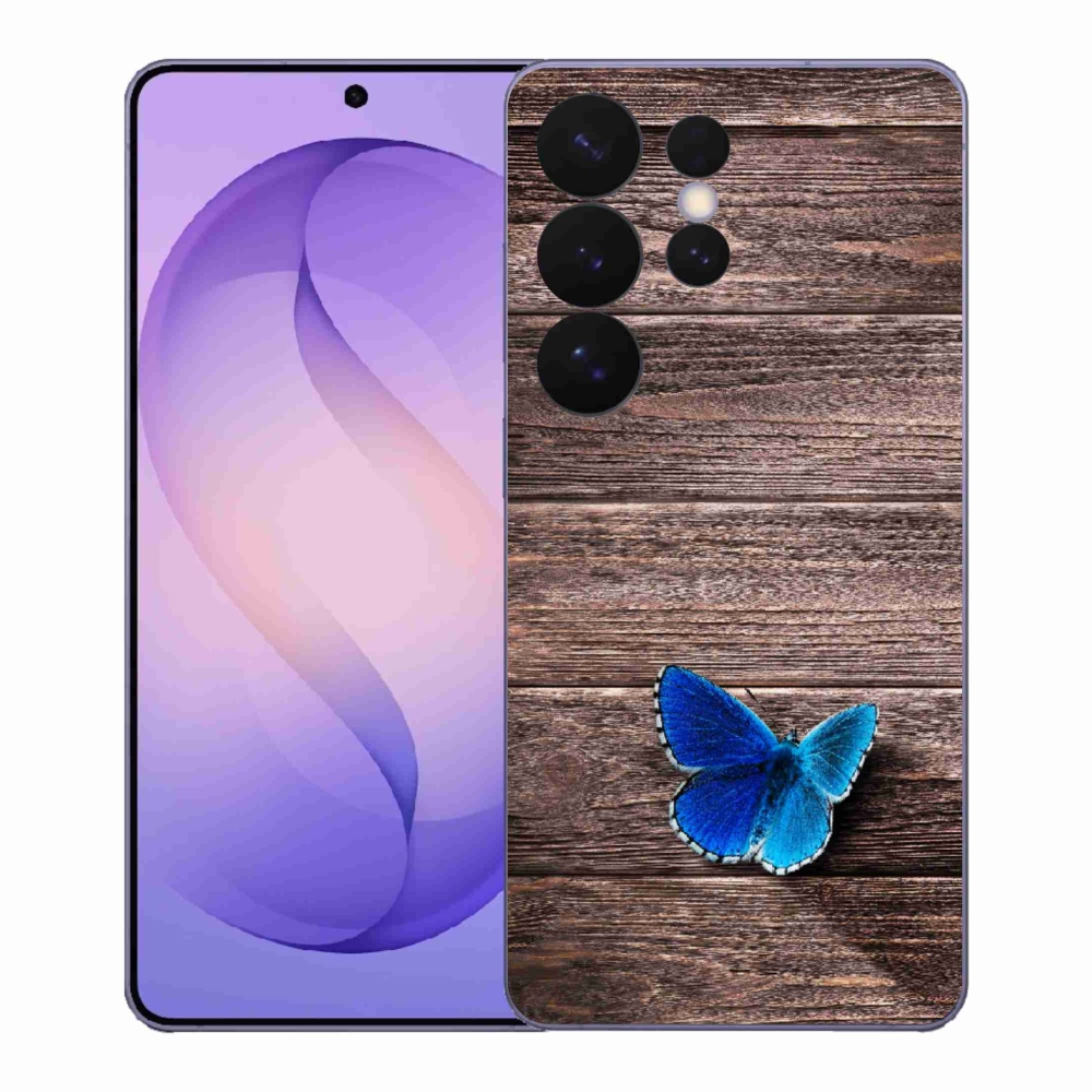 Gélový kryt mmCase na Samsung Galaxy S26 Ultra - modrý motýľ 1