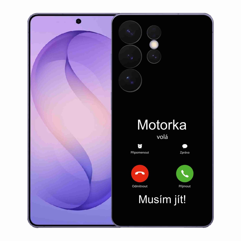 Gélový kryt mmCase na Samsung Galaxy S26 Ultra - motorka volá čierne pozadie