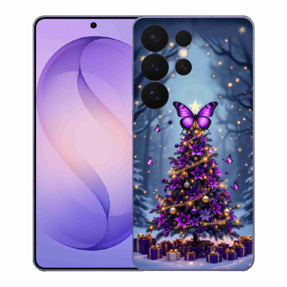 Gélový kryt mmCase na Samsung Galaxy S26 Ultra - motýlí vianočný stromček