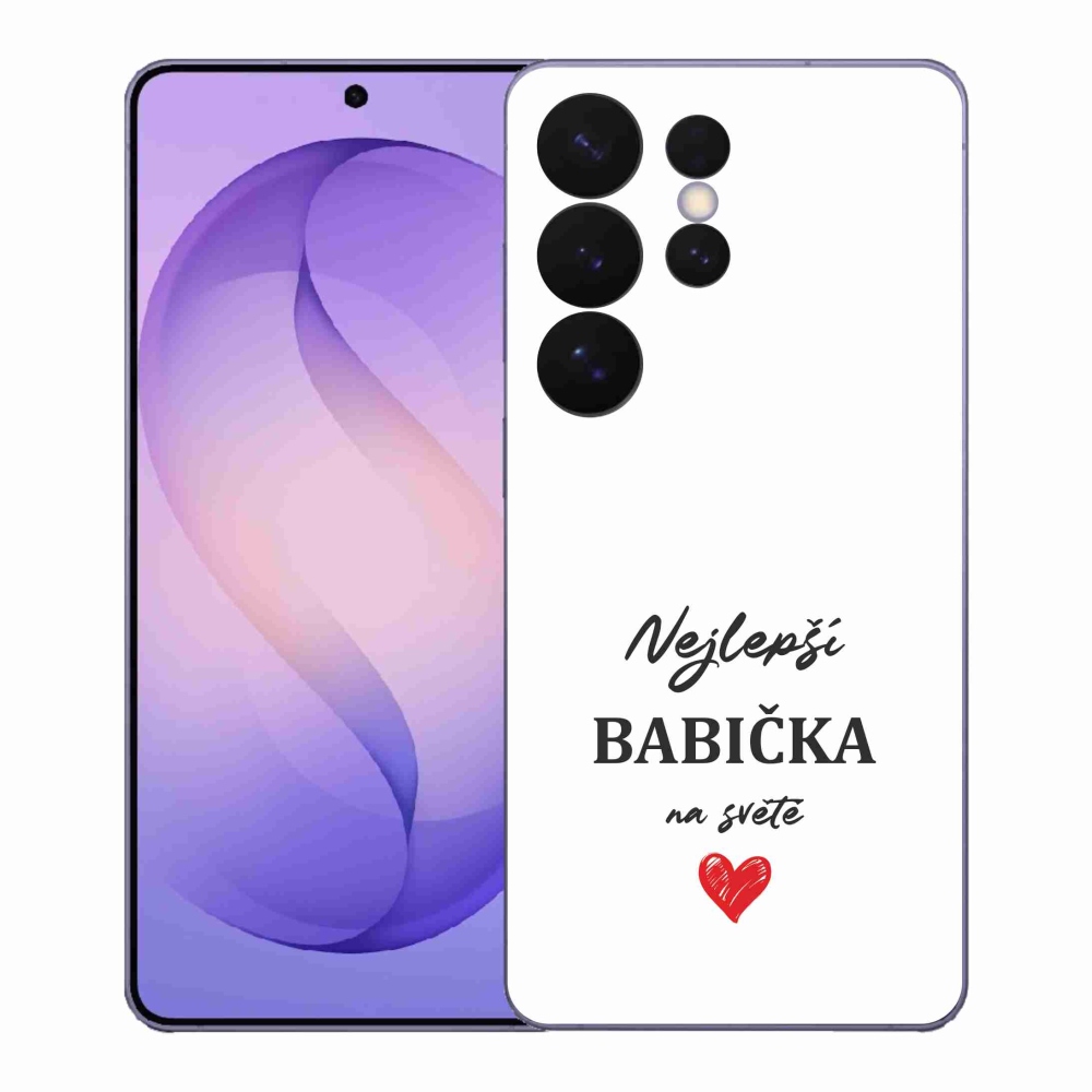 Gélový kryt mmCase na Samsung Galaxy S26 Ultra - najlepšia babička 1 biele pozadie