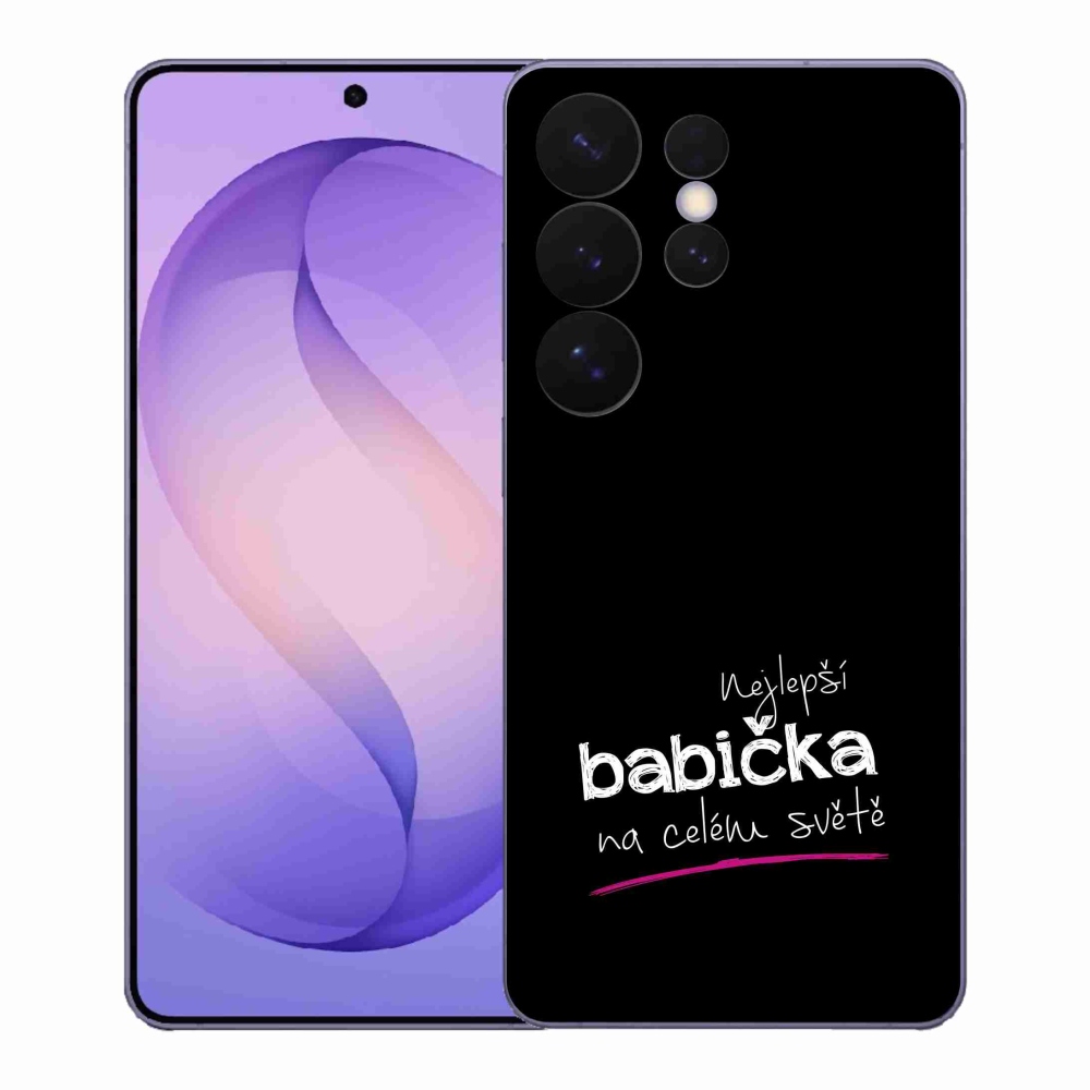 Gélový kryt mmCase na Samsung Galaxy S26 Ultra - najlepšia babička 4 čierne pozadie